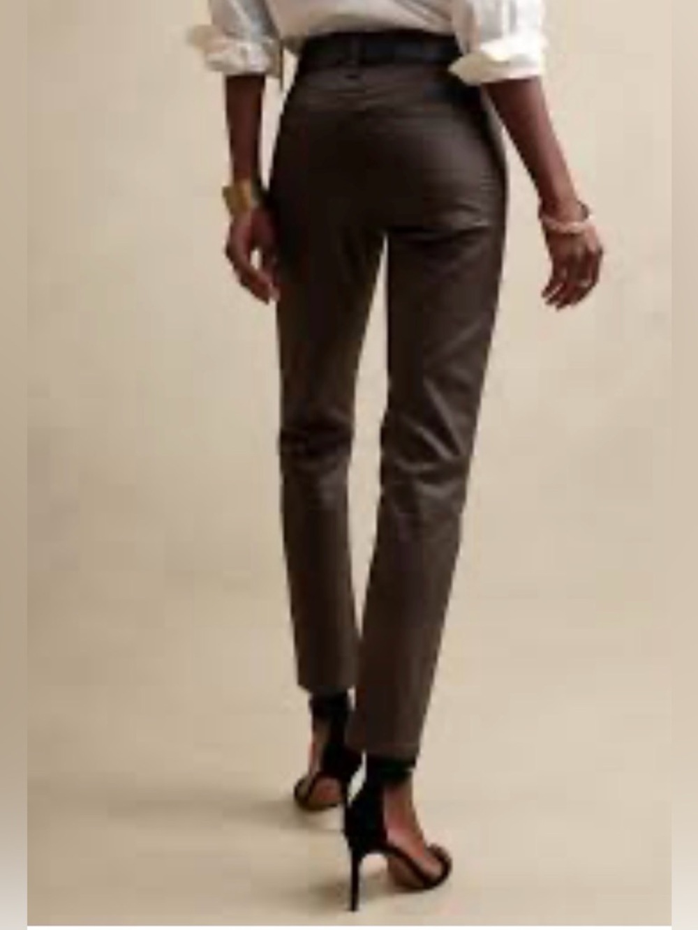 Banana Republic Dark Brown Faux Leather Straight-Leg Pants NWT Sz 24/00